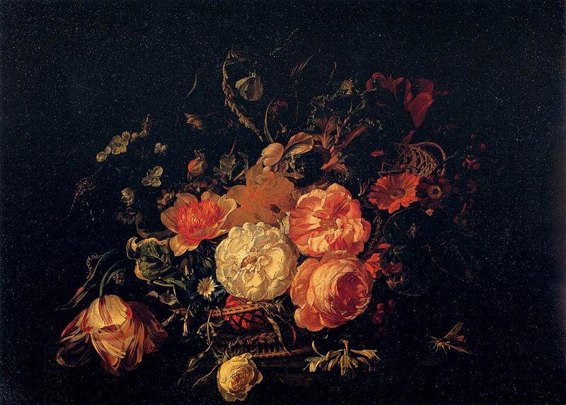 Rachel Ruysch Basket of Flowers oil painting picture